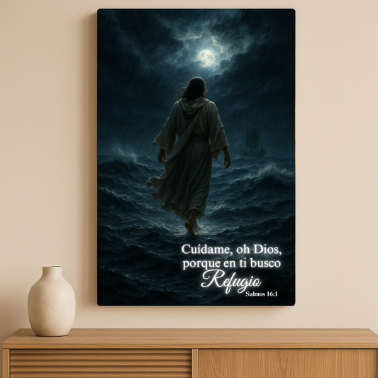 Jesús en la Tempestad – Cuadro de Fe Inquebrantable