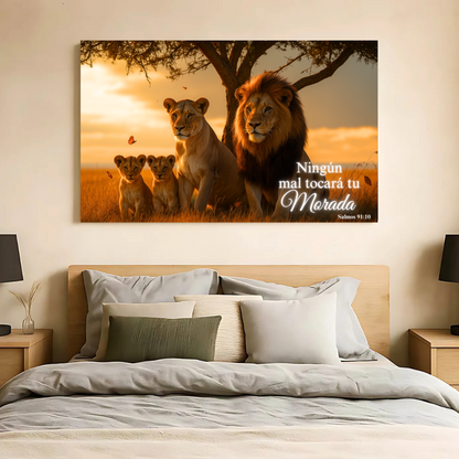 Familia de Leones – Cuadro de Amor, Fe y Union Familiar