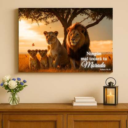 Familia de Leones – Cuadro de Amor, Fe y Union Familiar