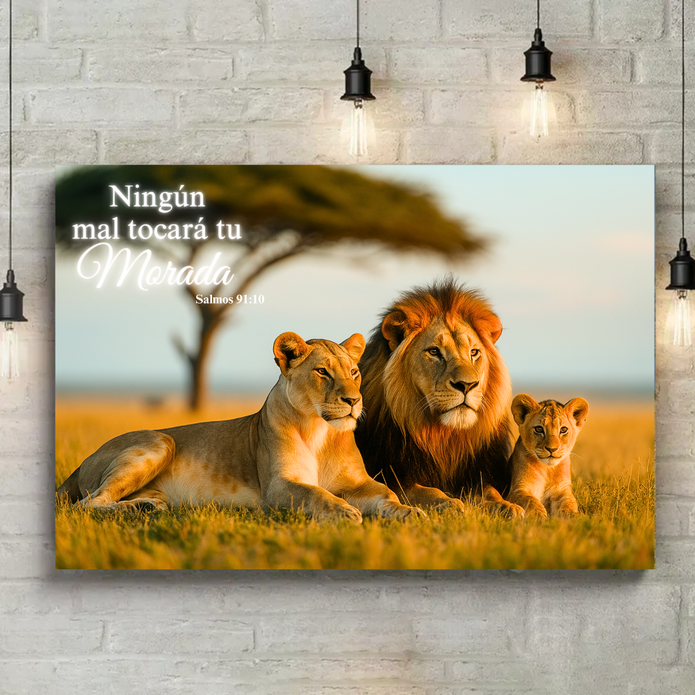 Familia De Leones - Cuadro De Union y Fortaleza Familiar En Dios