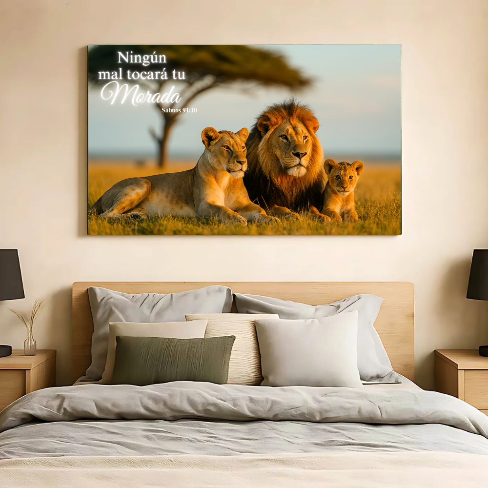 Familia De Leones - Cuadro De Union y Fortaleza Familiar En Dios