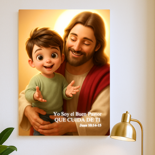 El Buen Pastor – Cuadro de Amor y Protección para Niños