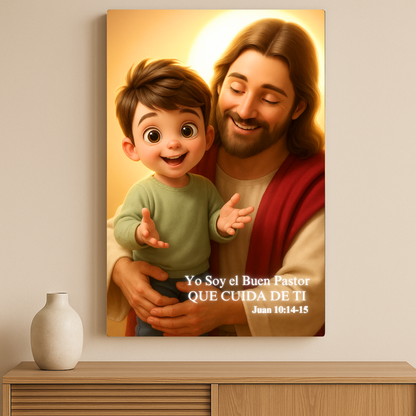 El Buen Pastor – Cuadro de Amor y Protección para Niños
