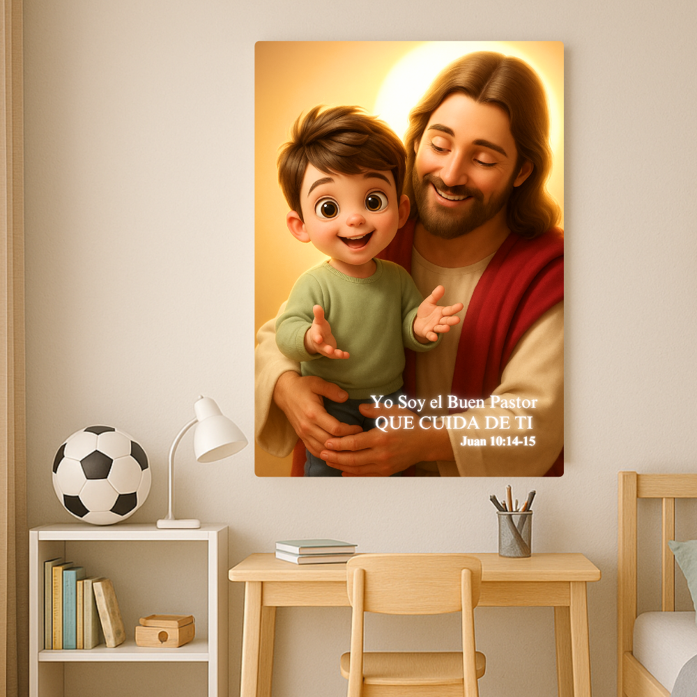 El Buen Pastor – Cuadro de Amor y Protección para Niños