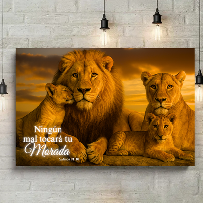 Familia de Leones – Cuadro de Inspiración de Fe y Protección