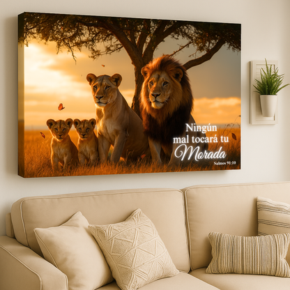 Familia de Leones – Cuadro de Amor, Fe y Union Familiar