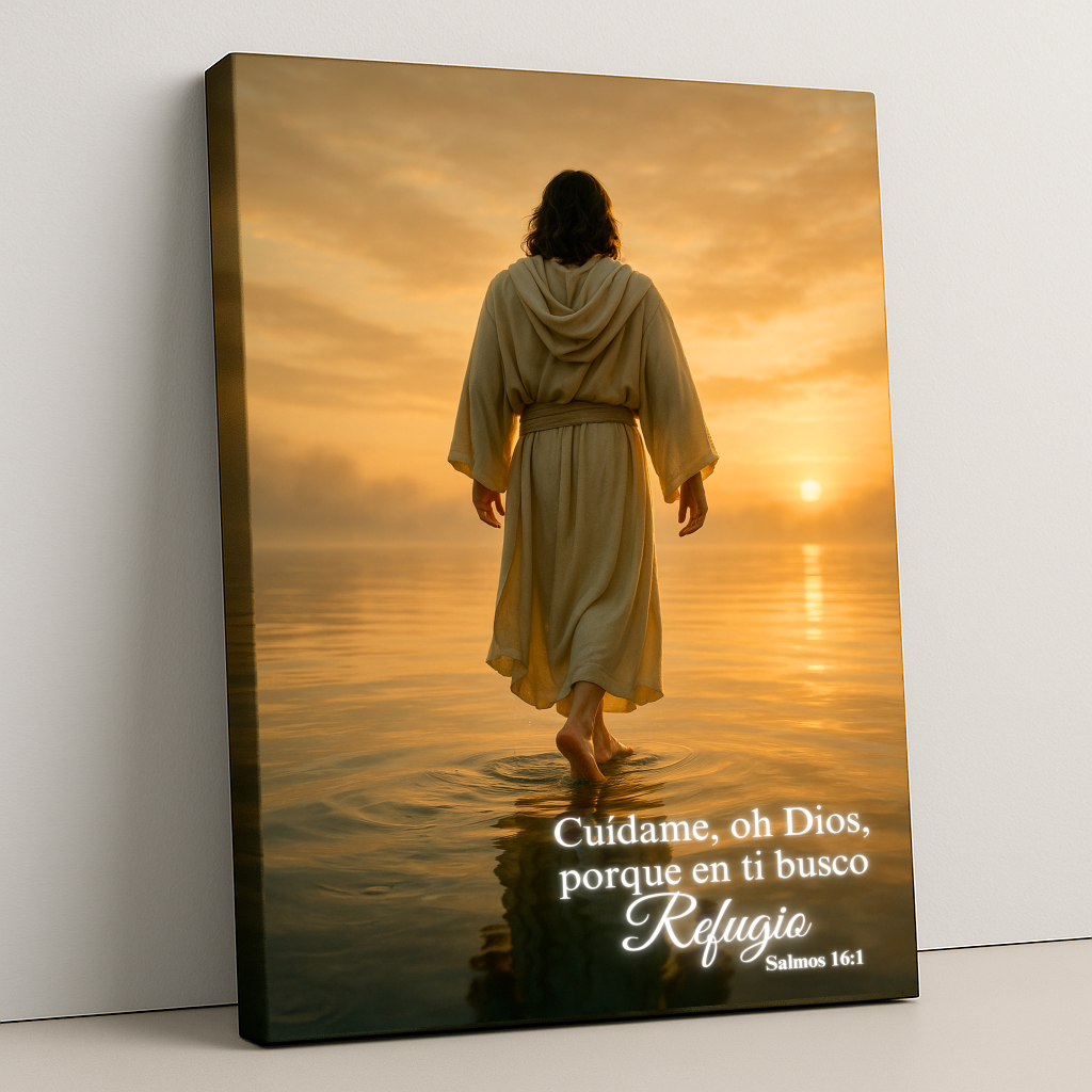 Refugio en Él – Cuadro de Protección y Confianza en Dios
