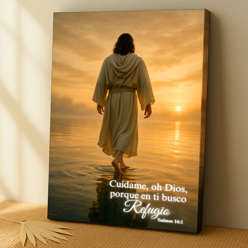 Refugio en Él – Cuadro de Protección y Confianza en Dios