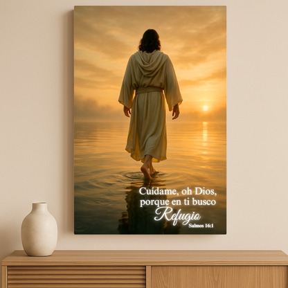 Refugio en Él – Cuadro de Protección y Confianza en Dios
