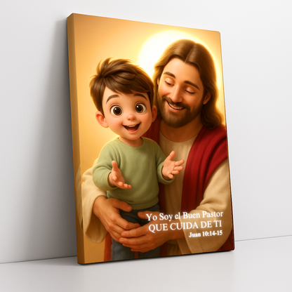 El Buen Pastor – Cuadro de Amor y Protección para Niños