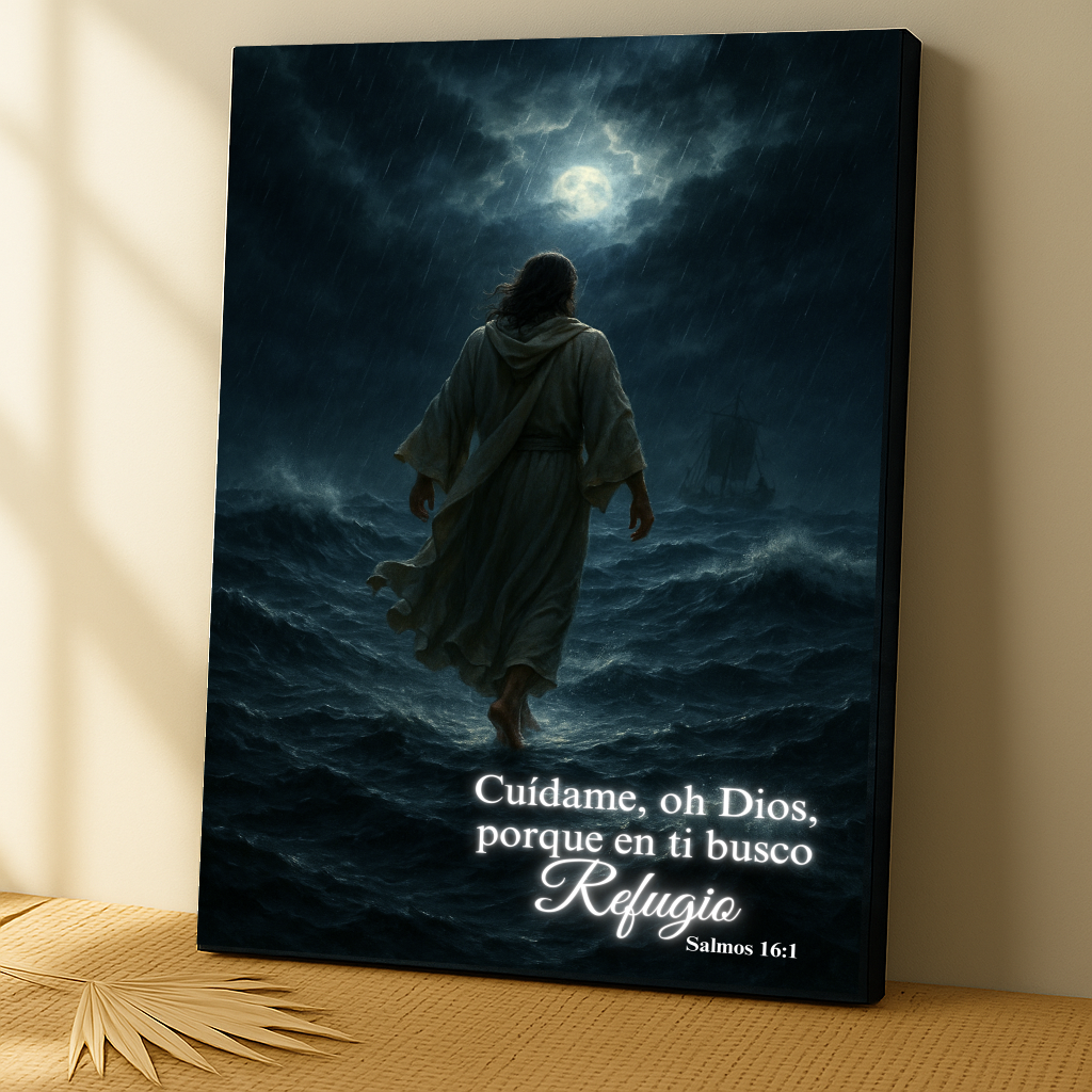 Jesús en la Tempestad – Cuadro de Fe Inquebrantable
