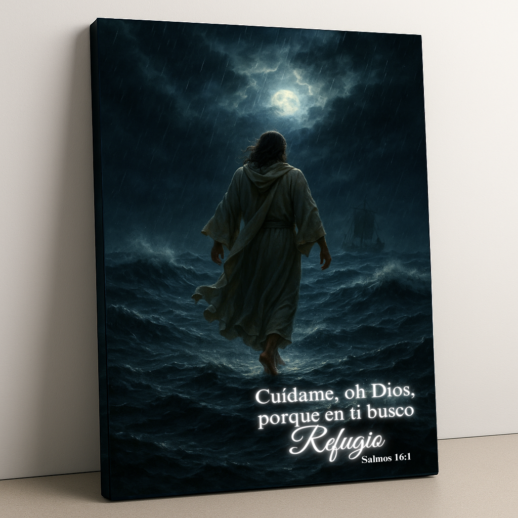 Jesús en la Tempestad – Cuadro de Fe Inquebrantable